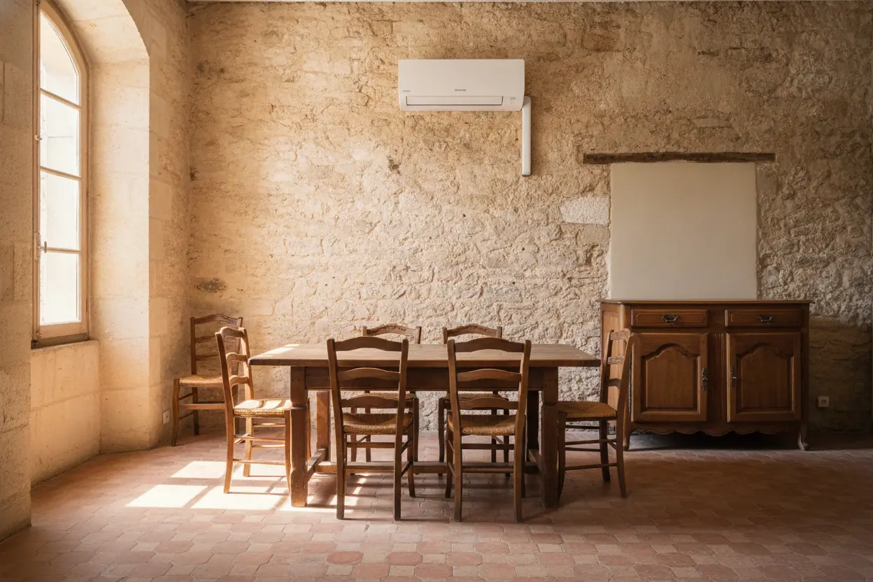 Après : réseau gainable préparé avec bouches de soufflage pour maison à Carpentras