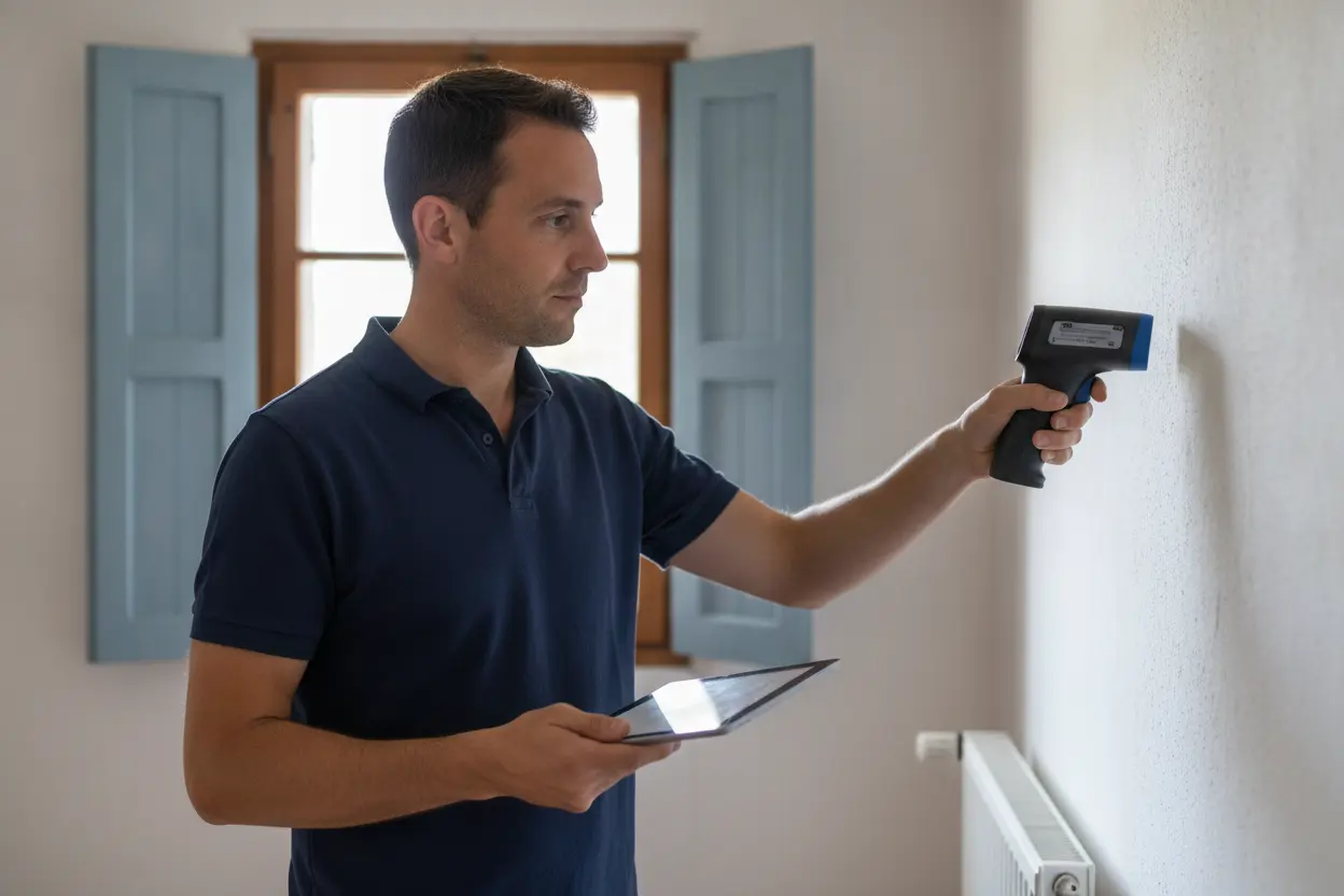 Réalisation d'un bilan thermique dans une maison ancienne en pierre à Aubignan avant pose de climatisation