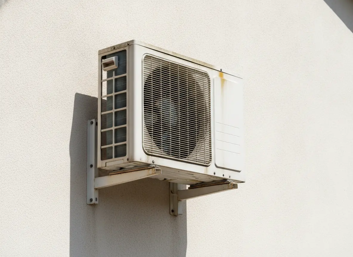 Unité extérieure de climatisation en panne sur un pavillon du quartier des Amandiers à Carpentras